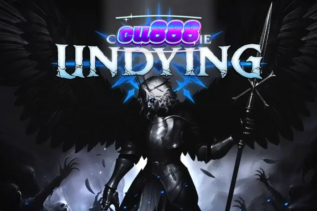 Tampilan visual slot Crown of the Undying dengan tema fantasi gelap dan grid 6x5.
